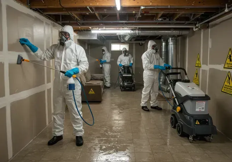 Basement Moisture Removal and Structural Drying process in Clearwater, MN